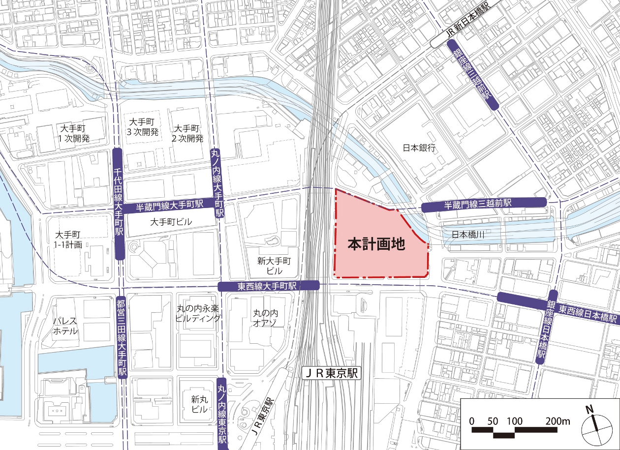 東京駅前常盤橋プロジェクト_計画地の地図